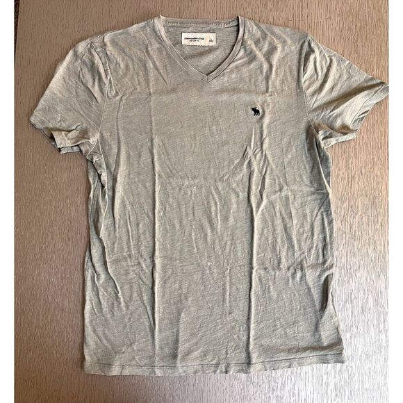 Abercrombie & Fitch Men's V-Neck Gray T-Shirt Size Large Used - Picture 1 of 5